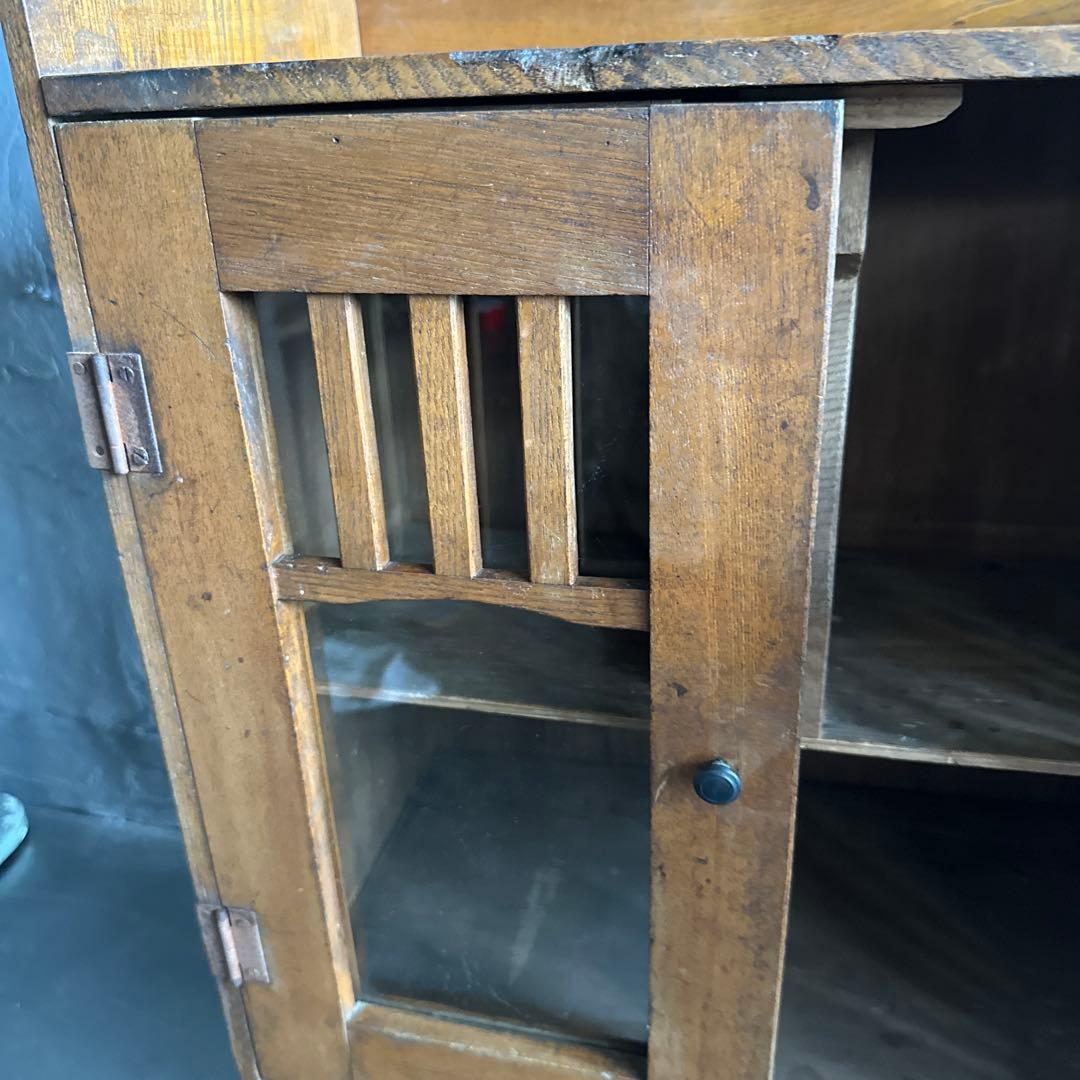 瞬間的お値下げ❗️ヴィンテージ　ミニガラス戸棚　食器棚　書棚