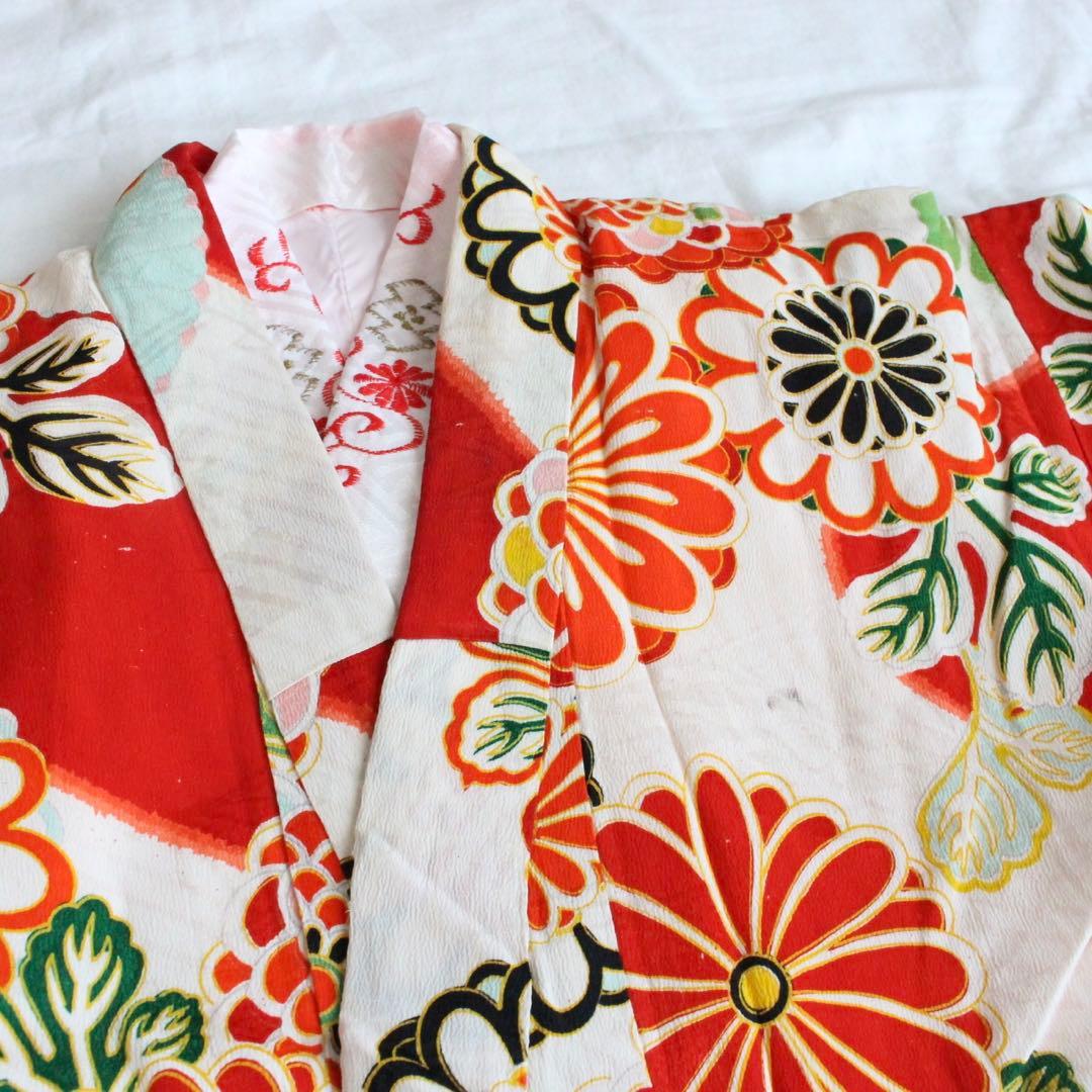七五三 5歳 7歳 女の子 子供 アンティーク 着物 つくり帯 セット