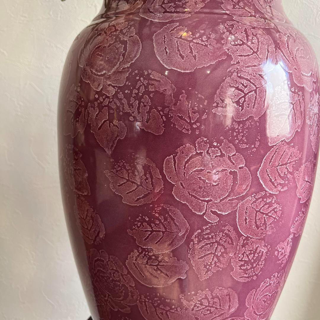 k247 存在感のある大型フラワーベース マゼンタ色のエレガントな花瓶 ローズ