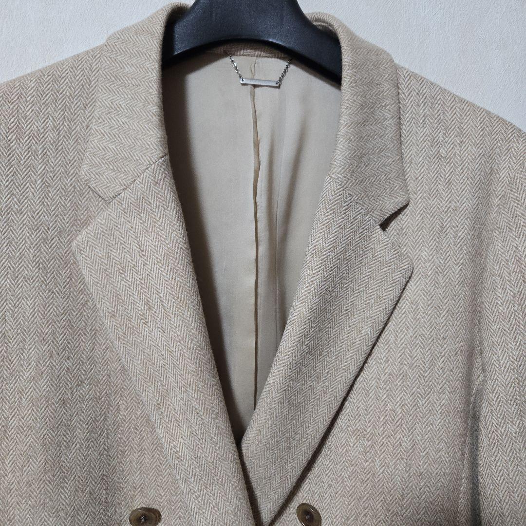 ニューヨーカー　ベージュ ヘリンボーン ダブルジャケット