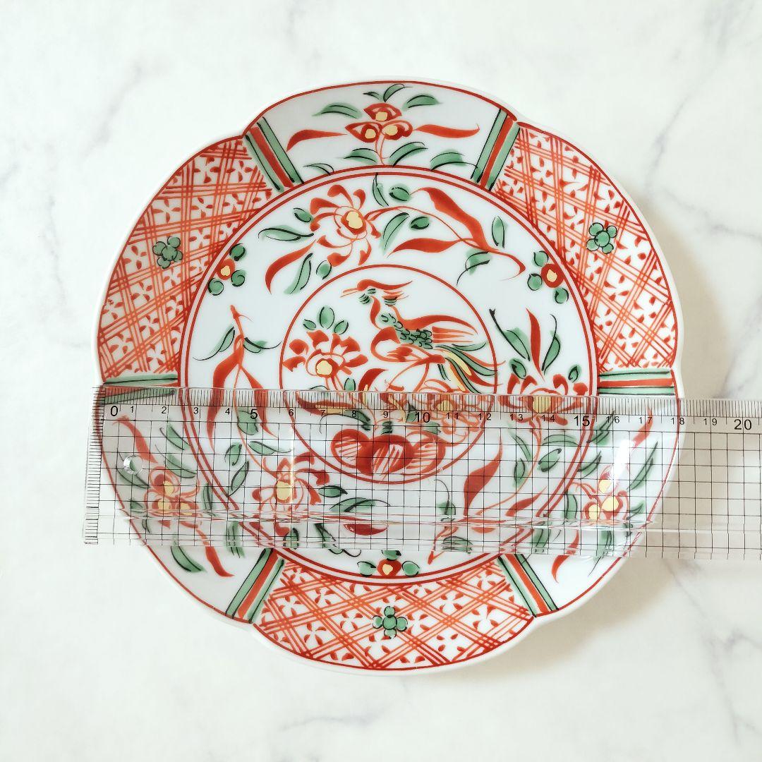 たち吉 赤絵花鳥 中皿 5枚セット 橘吉 平安橘吉 赤絵 金彩