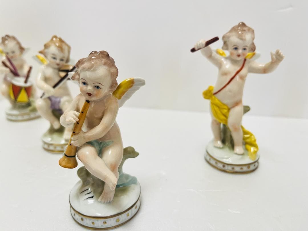 アンティーク　ジッツェンドルフ sitzendorf オーケストラ 楽器　天使