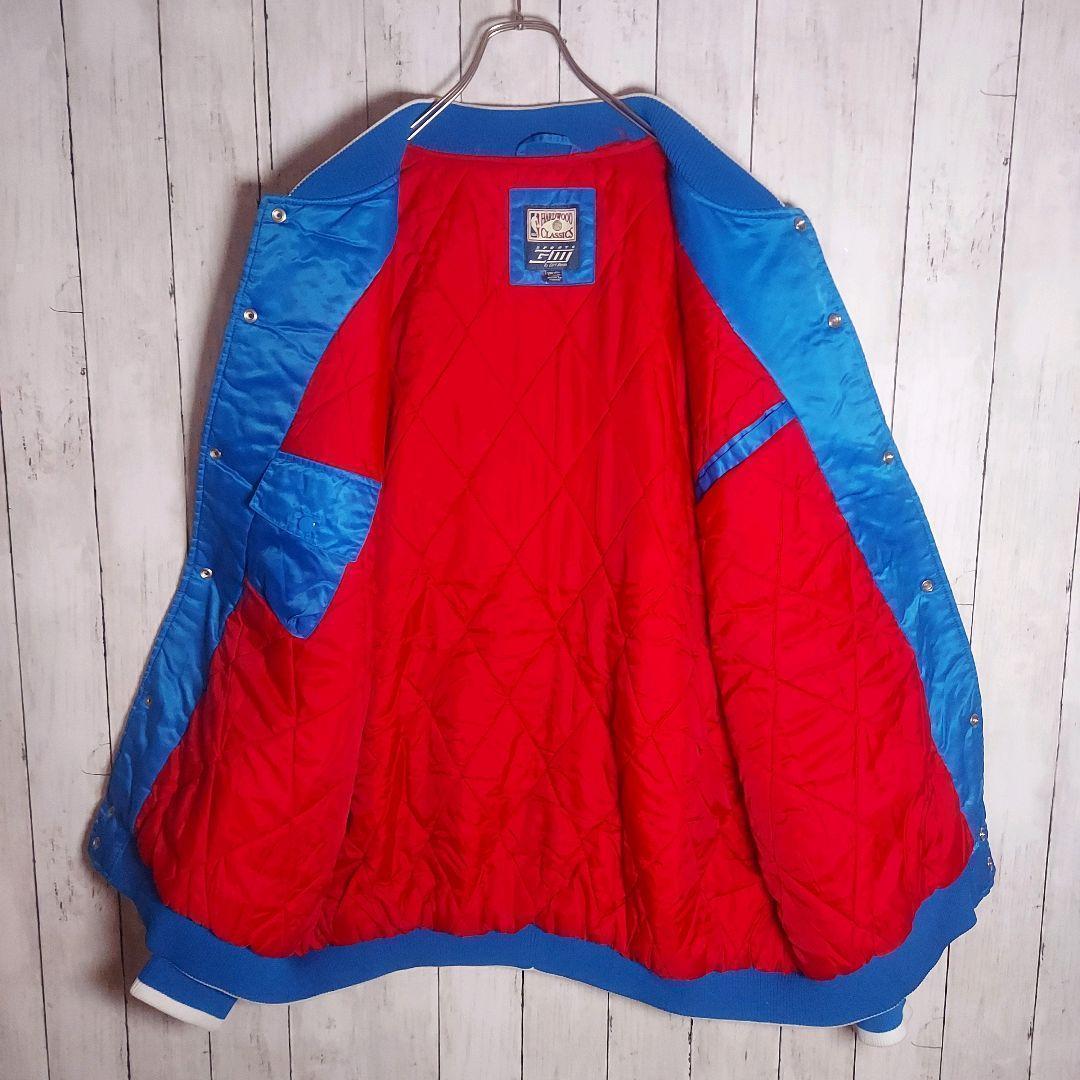 専用【NBA】76ers 刺繍 中綿 スタジャン ブルゾン 2XL 青