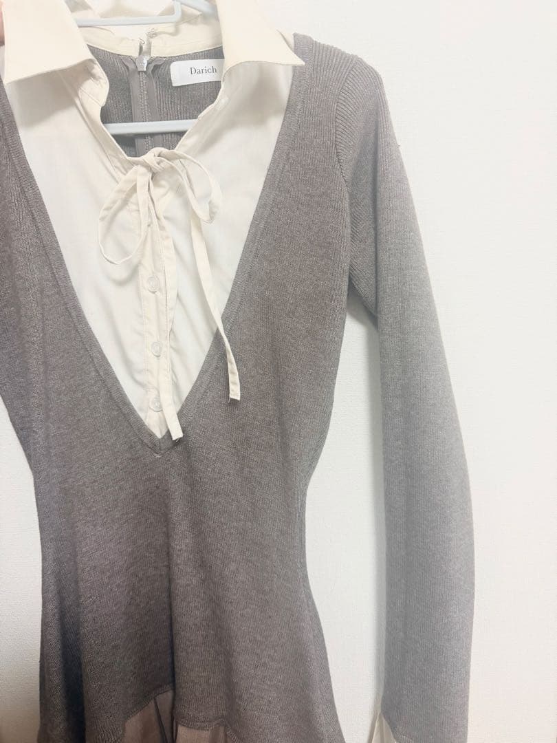 シャツドッキングプリーツミニワンピース MOC ダーリッチ darich