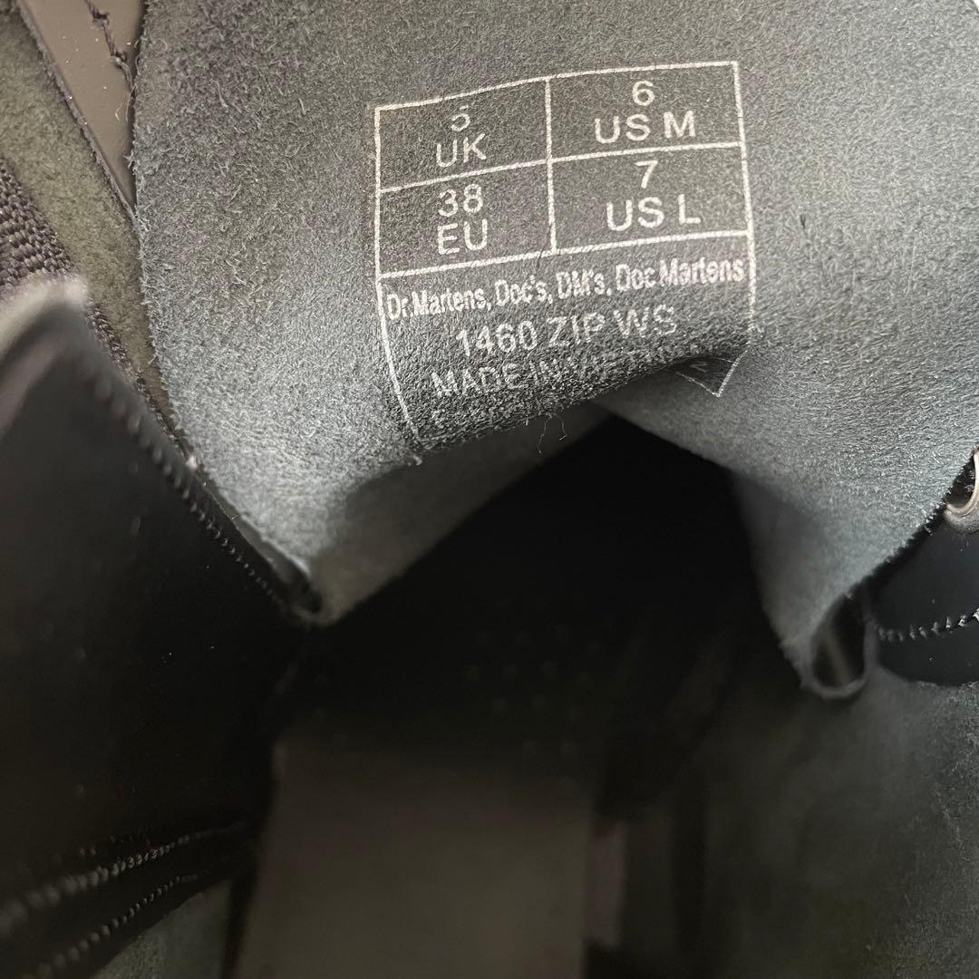 【24.0】ドクターマーチン ZIP 8ホールブーツ 日本限定 ホワイトステッチ