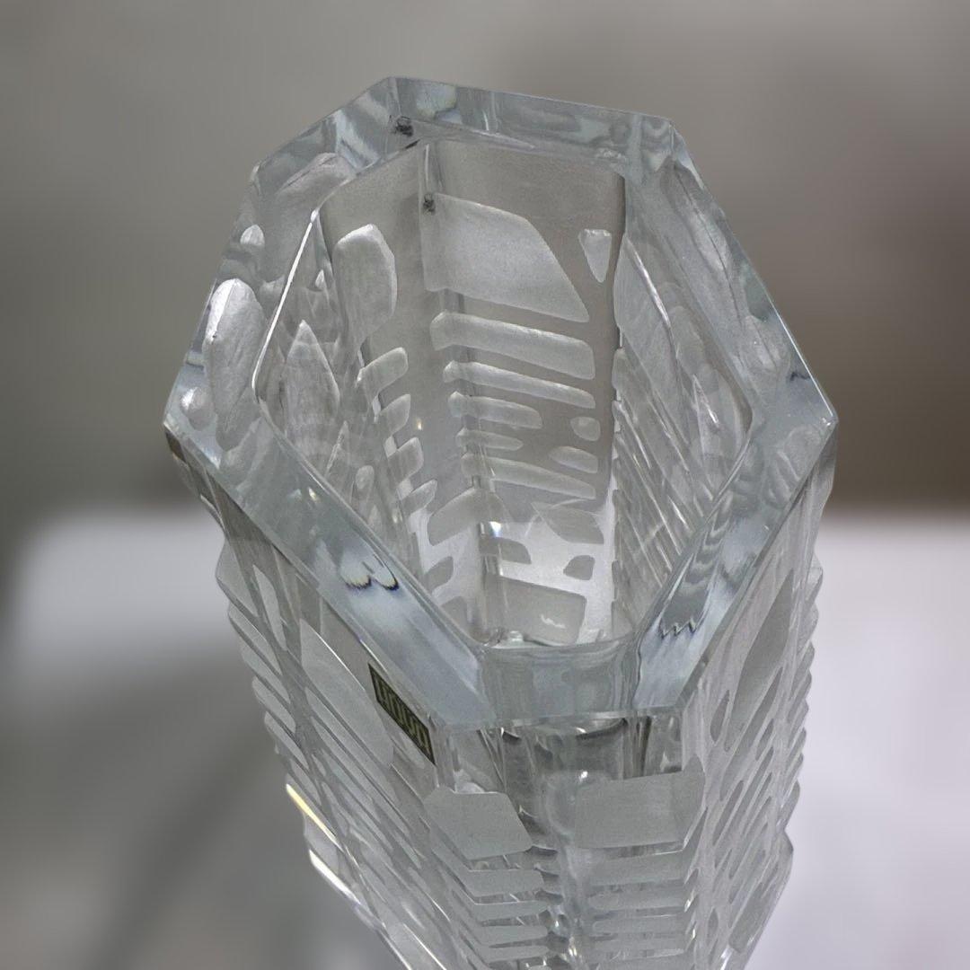 【極美品】HOYAクリスタル 六角大型花瓶 4.1kg 廃盤 日本製