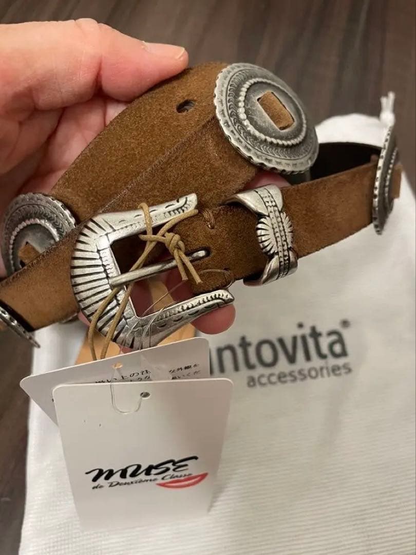 【PUNTOVITA/プントヴィータ】CONCHO ベルト（SUEDE）　新品