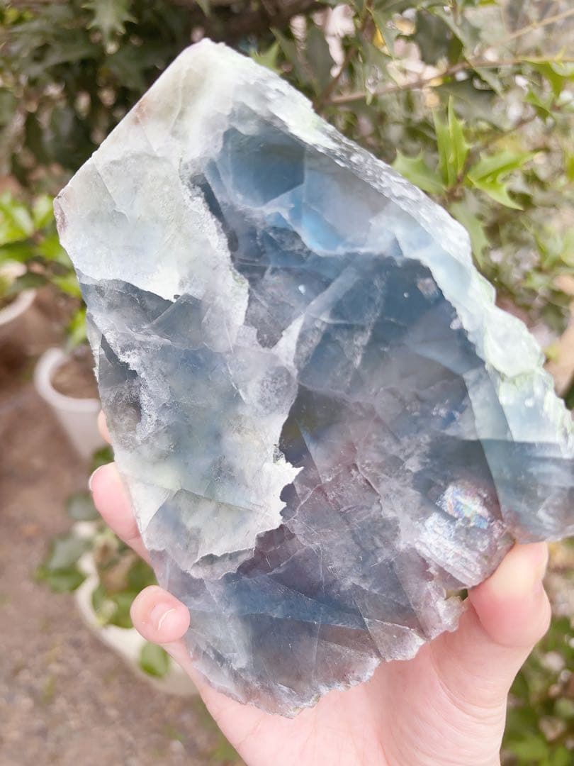 フローライト　透明感　高品質　ハイグレード　スラブ　虹　パワー