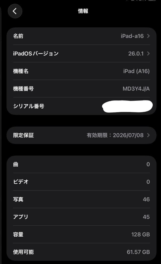 Apple iPad(A16)_Wi-Fiモデル_128GB _シルバー 本体