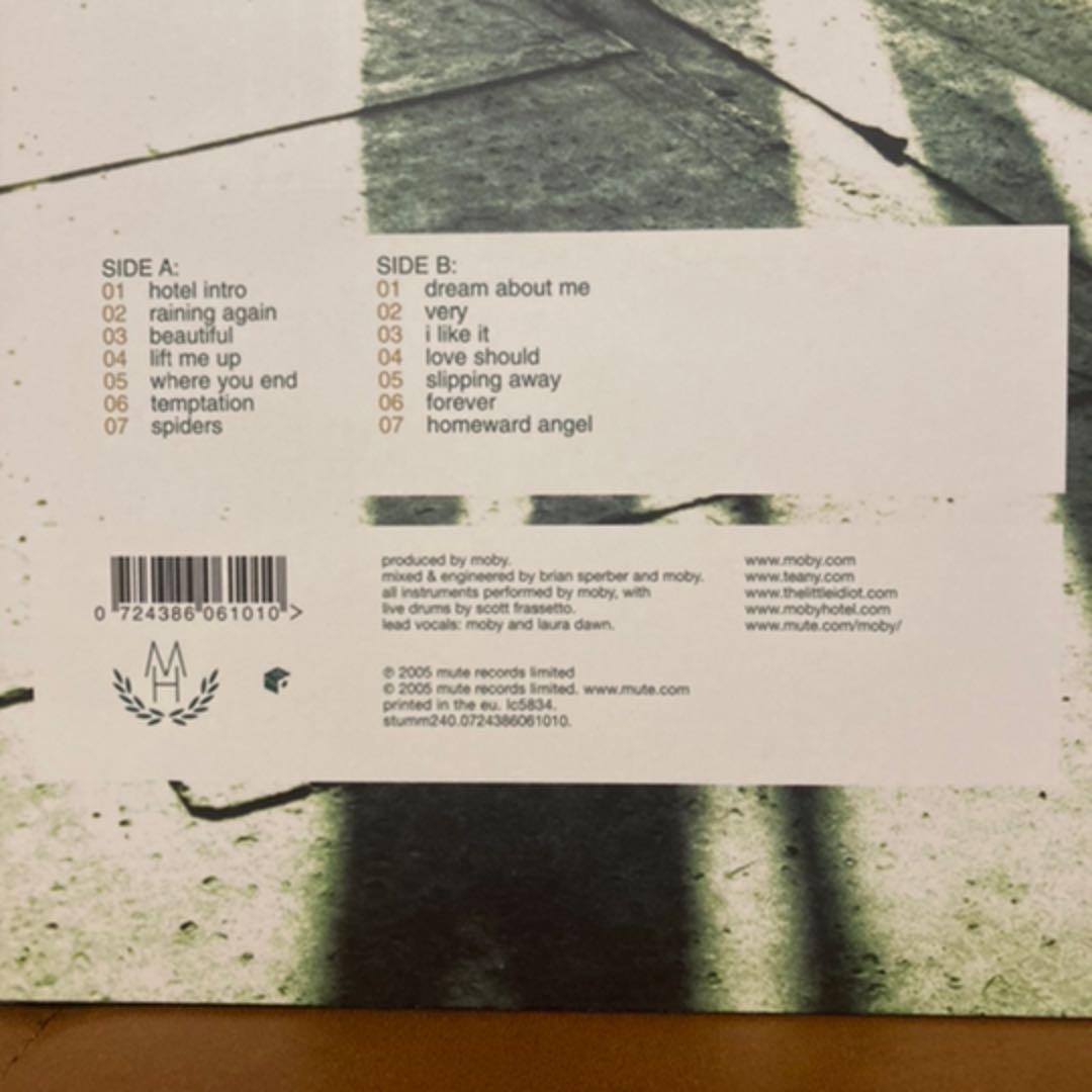 【希少LP】極美品レコード★Moby ‎– Hotel 当時もの送料込み