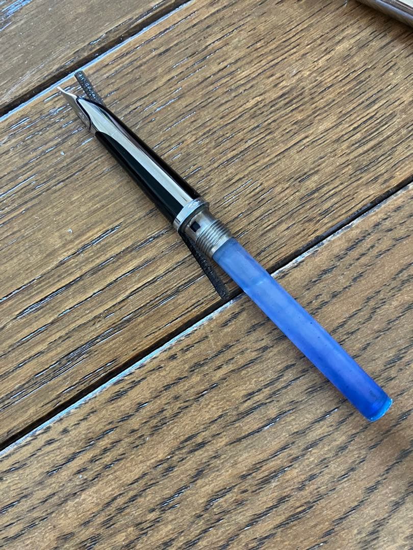 WATERMAN ビンテージ 万年筆 モアレ　シルバー　18K750 美品　CF