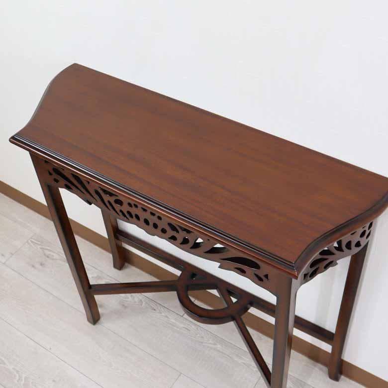 マホガニー無垢材 コンソール 天然木 木製 コンソールテーブル 花台