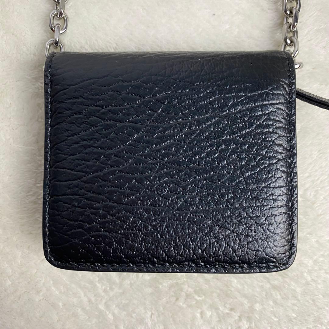 【極美品☆最高級】メゾンマルジェラ チェーンウォレット ブラック 4ステッチ