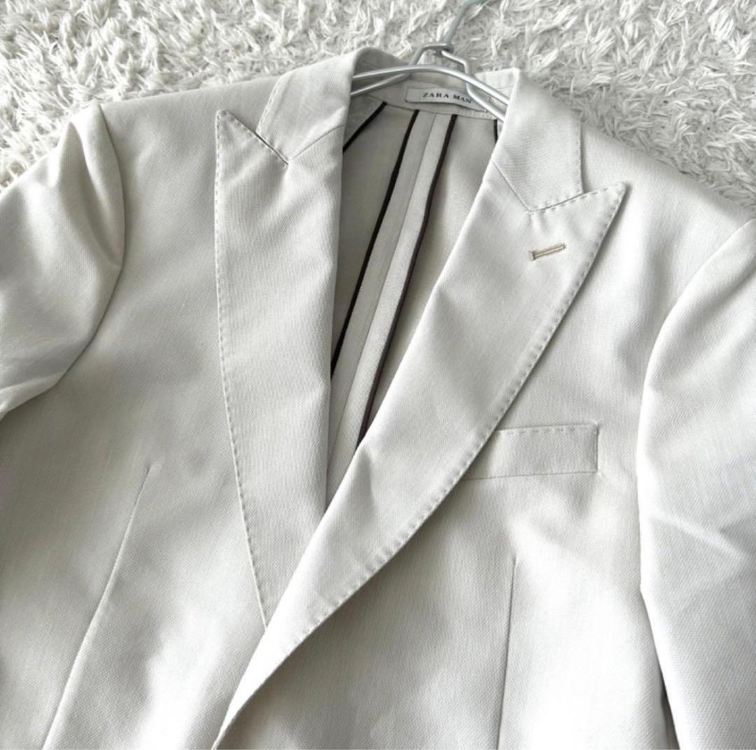 未使用タグ付◆ZARA ザラ テーラードジャケット ◆アイボリー ホワイト46