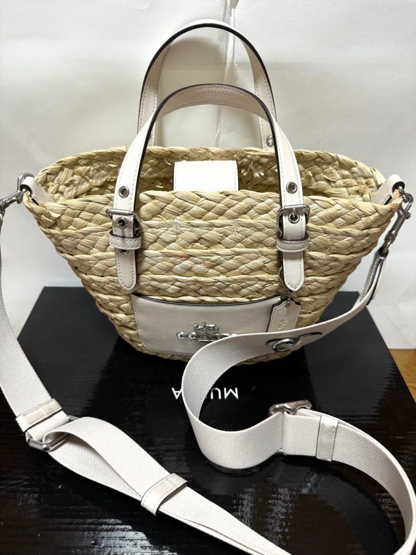 COACH かごバッグ ホワイト