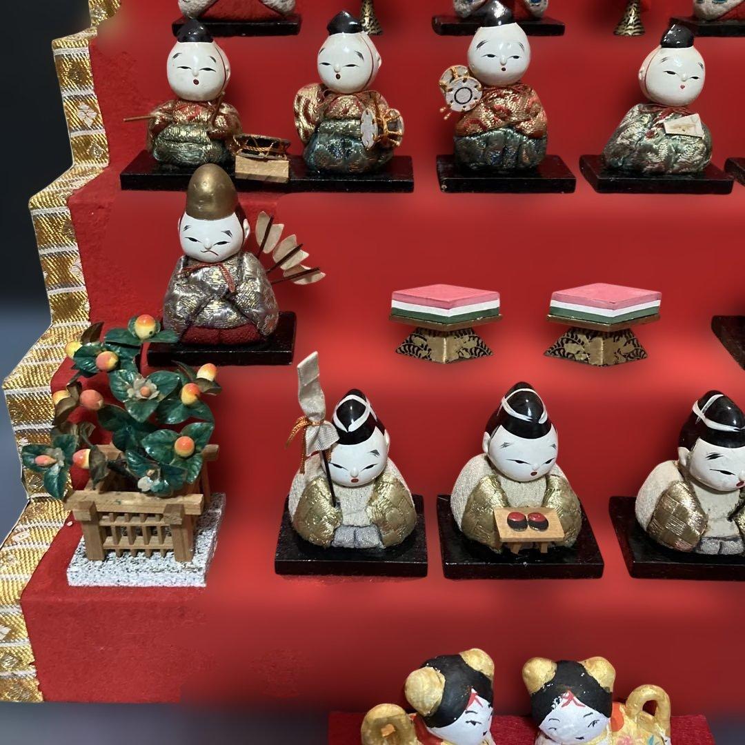 雛人形　ひろあゆたく　アンティーク木目込み豆雛　オマケ付き