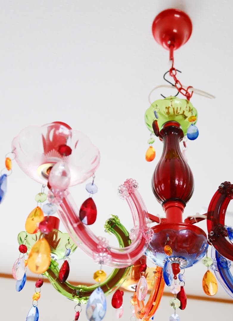 カラフルアクリルシャンデリア 5灯【美品】