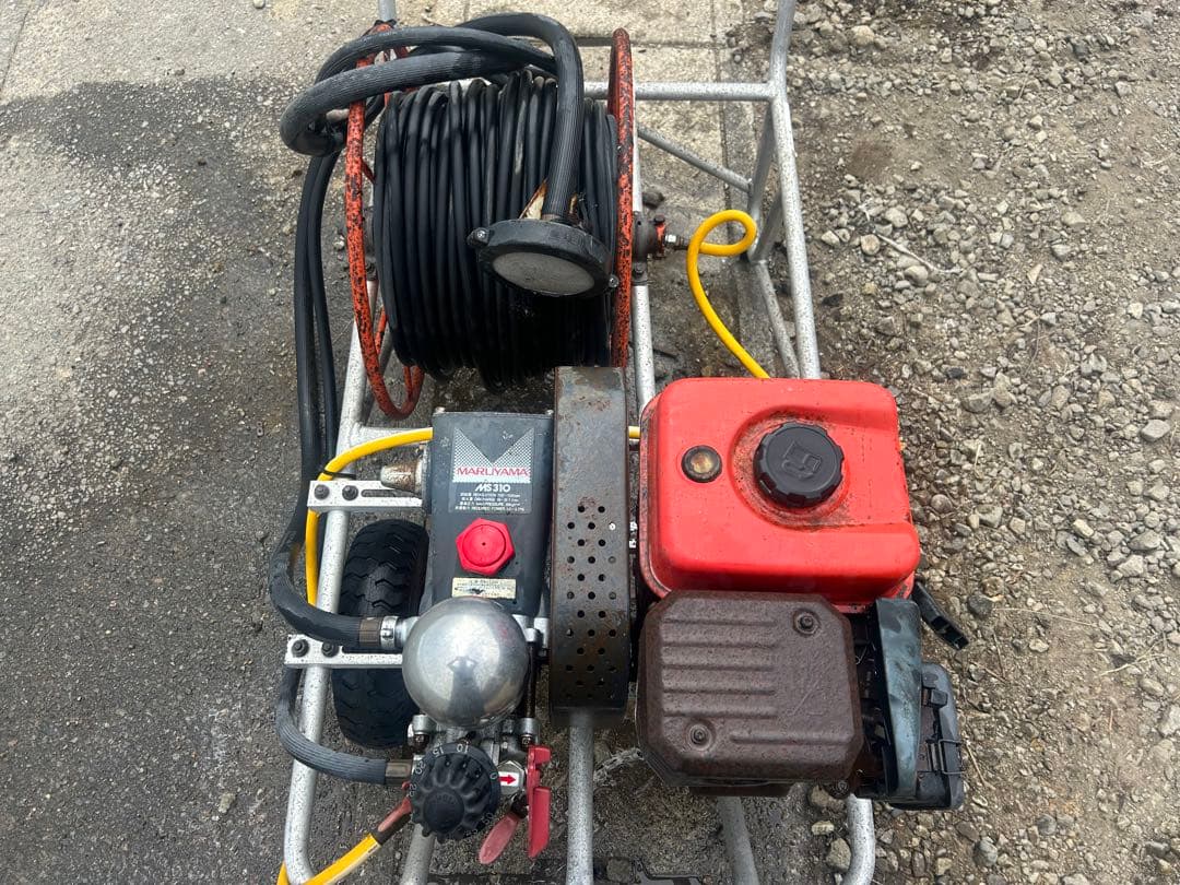宮崎　丸山 セット動噴 MS310 4馬力 高圧　動力噴霧器 散布機 吸水　排水