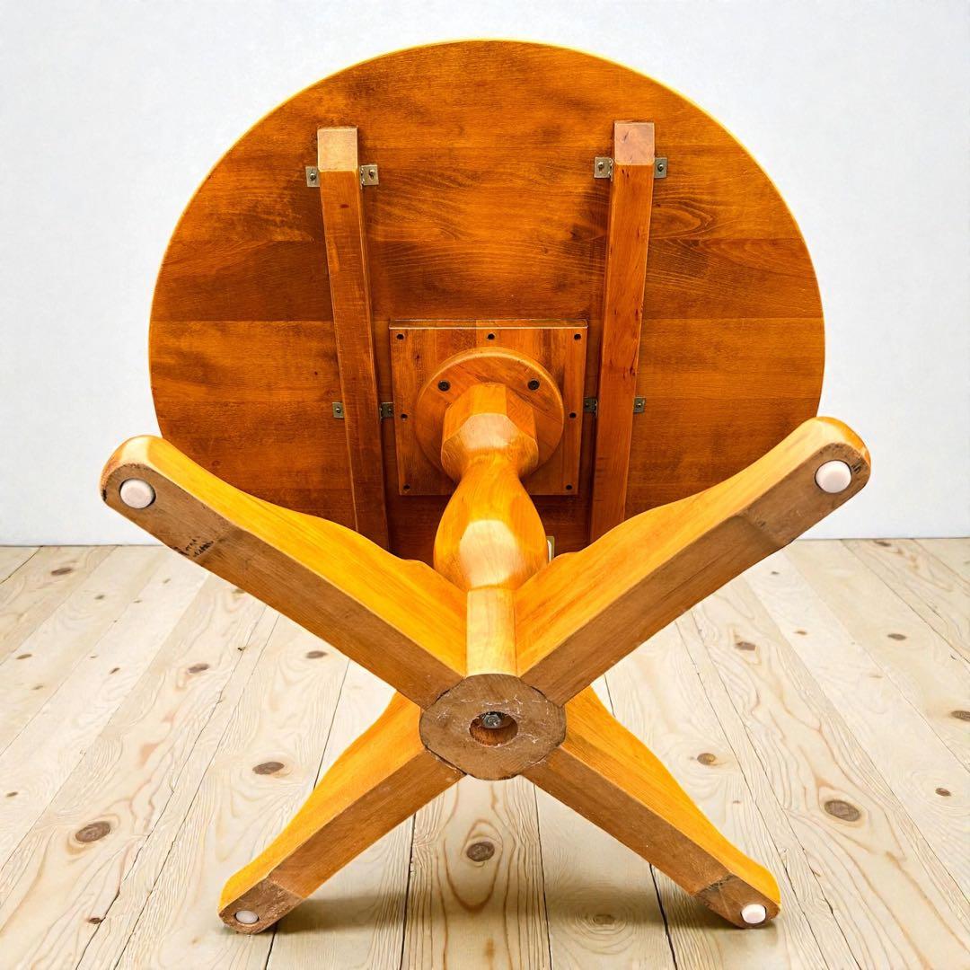 稀少❣️ヴィンテージ品✨柏木工 ダイニングテーブル 円卓 100cm 天然木 無垢