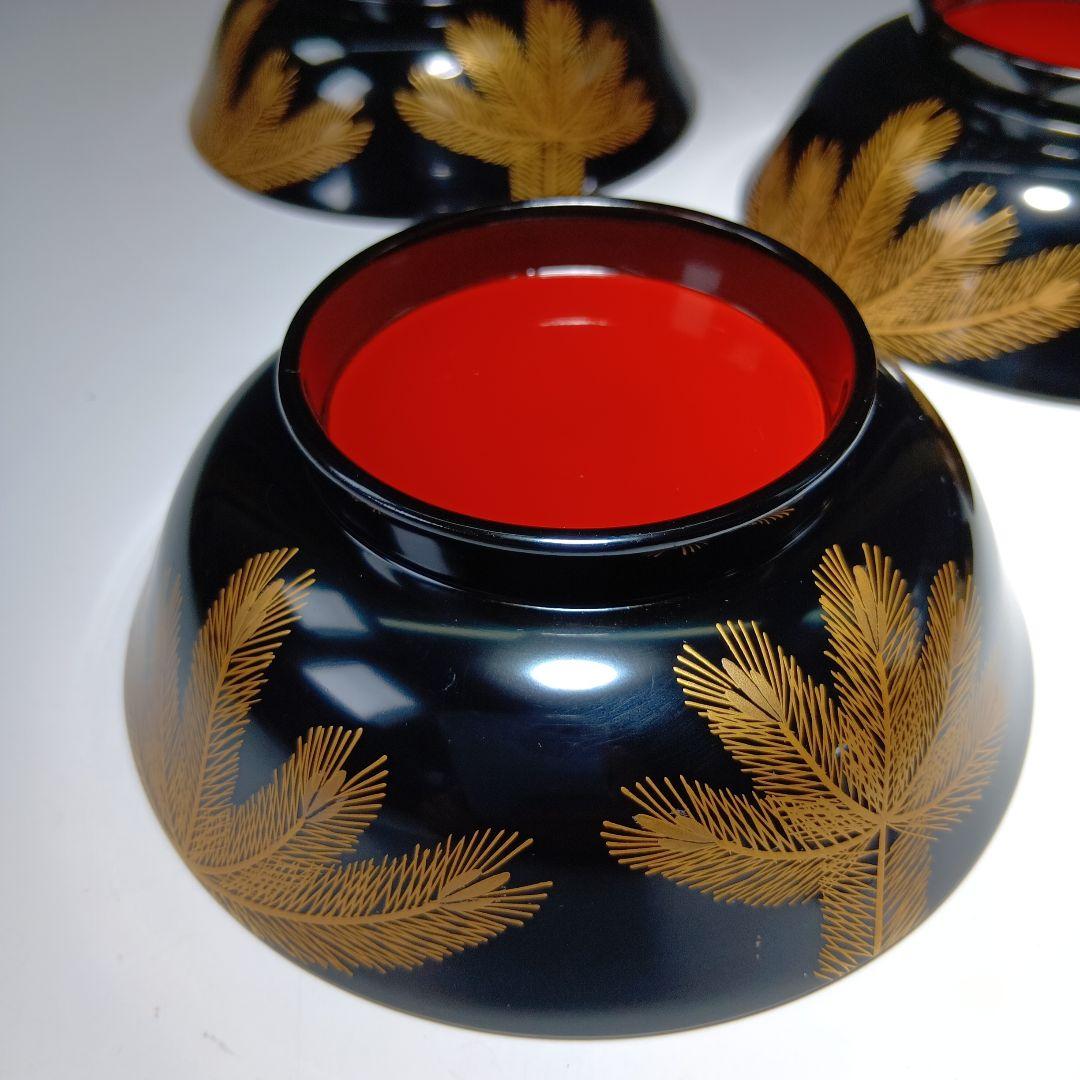 最終値下げ輪島塗　吸物椀5客　在銘(喜平)作　共箱　 美品