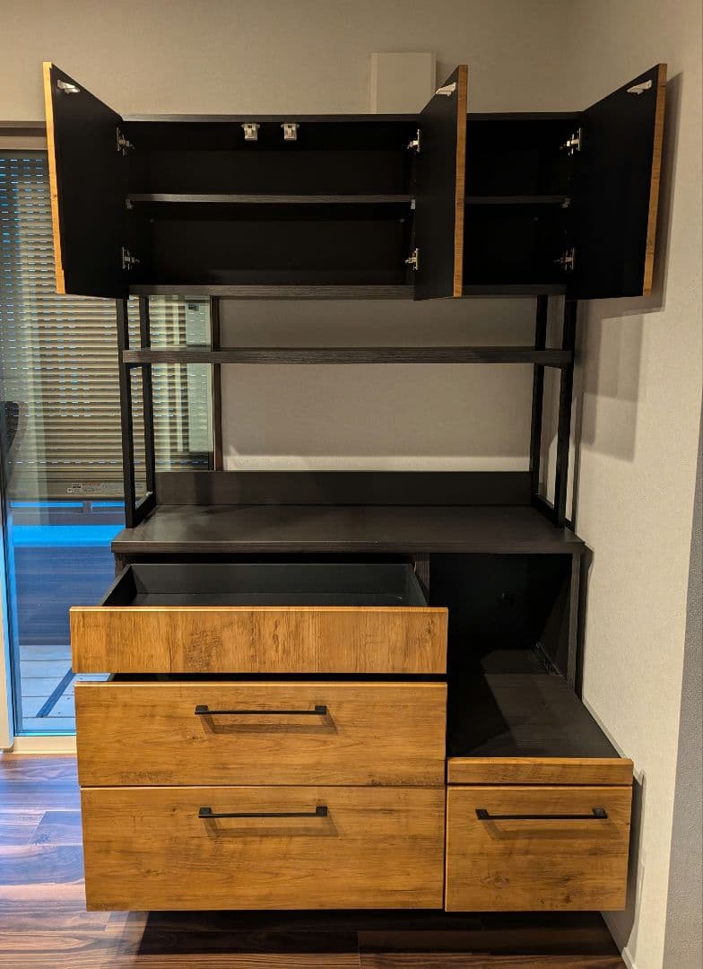 東京インテリア 大川家具／食器棚 キッチンボード ヴィンテージ