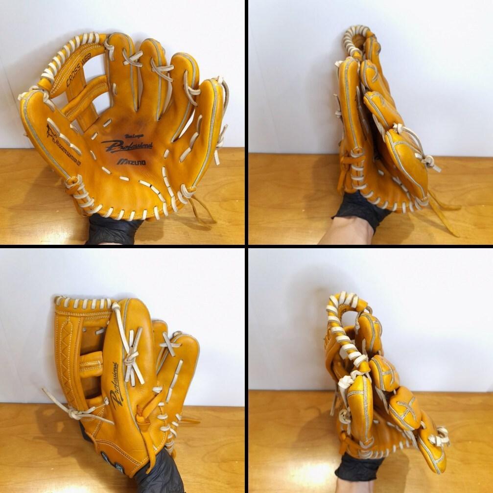 ミズノ 松井秀喜モデル 限定 ゴジラ型ウェブ 良品 外野用 軟式グローブ