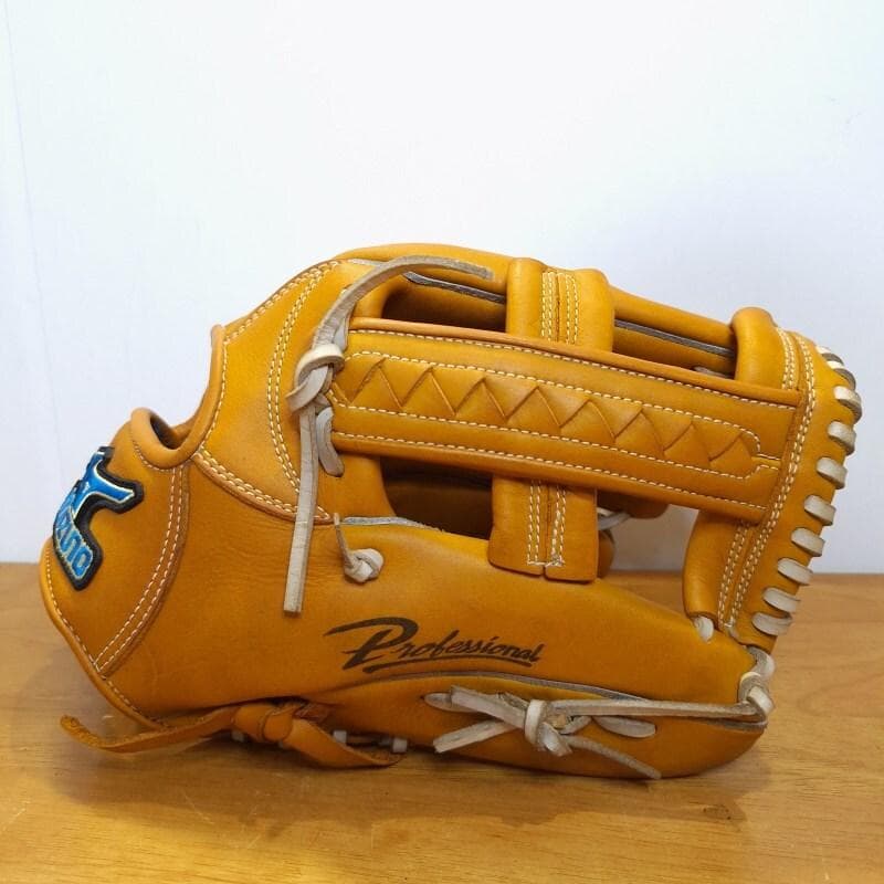 ミズノ 松井秀喜モデル 限定 ゴジラ型ウェブ 良品 外野用 軟式グローブ