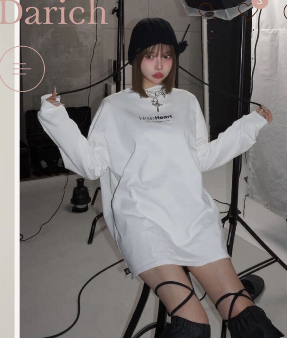 darich☆ハートモチーフロングTシャツ新品未使用タグ付き未開封