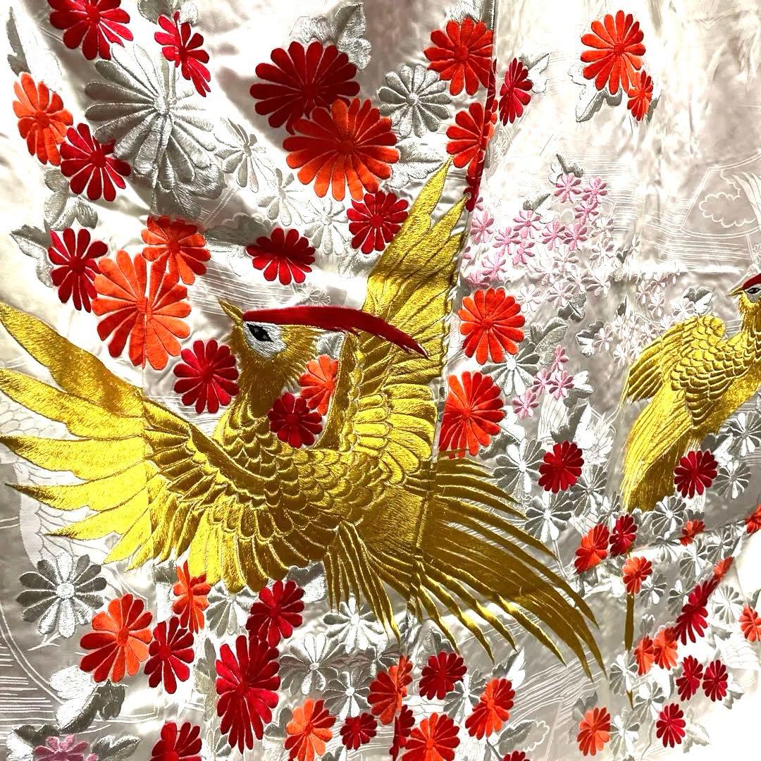 ◼️白地掛下　豪華　金銀糸刺繍　リメイクにも