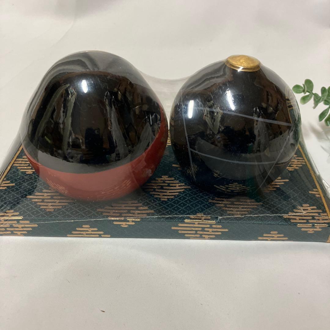 新品　大内人形　ひな人形　28号　木製漆 直径約8.4　雛人形　工芸品　金箔