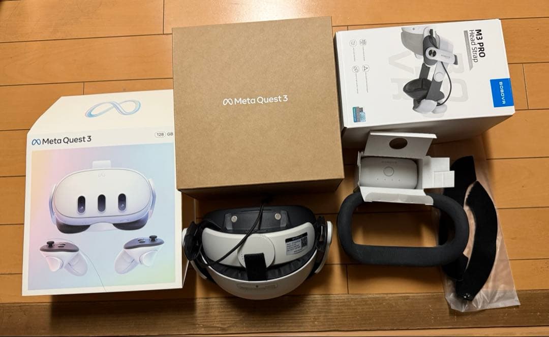  Quest 3 128GB ＋BOBOVRバッテリー 動作確認済み