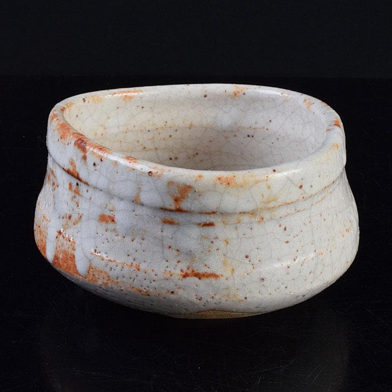 りん　茶道具　志野焼　人間国宝　荒川豊蔵作　沓茶碗　時代箱　V　R9380