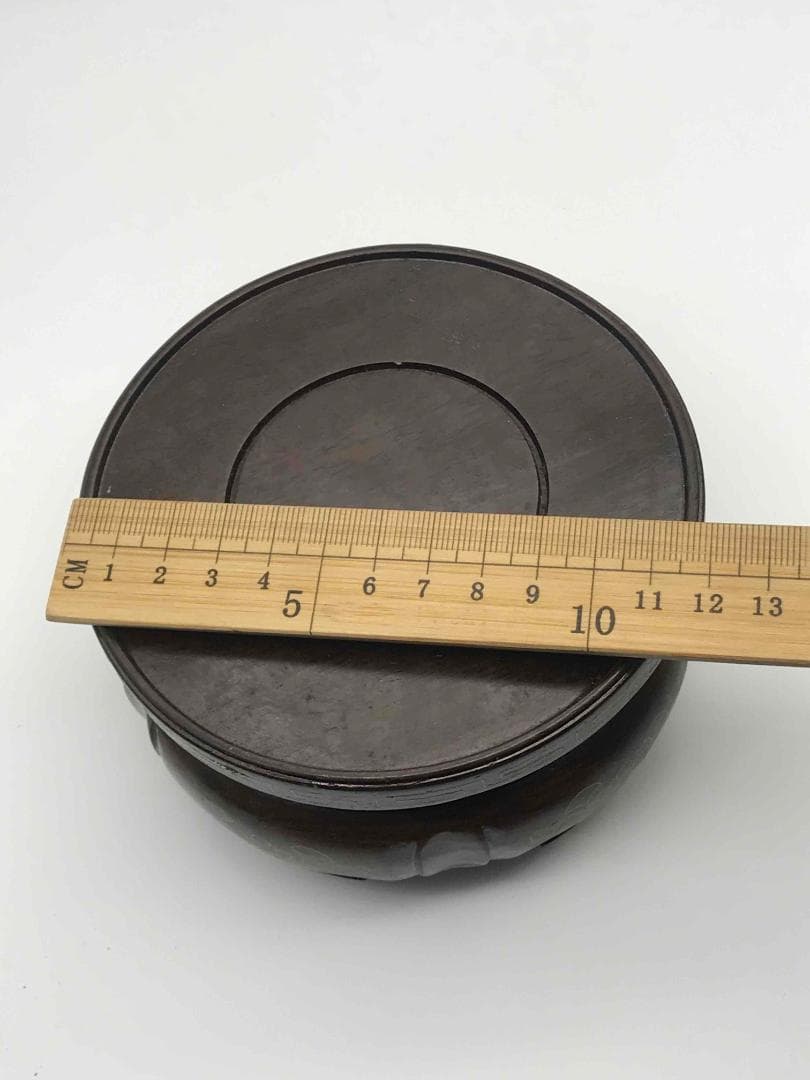 硬木嵌銀線花台　香炉台　銀線模様埋込み　飾り台　盆栽台　花瓶台　置物(B-22)