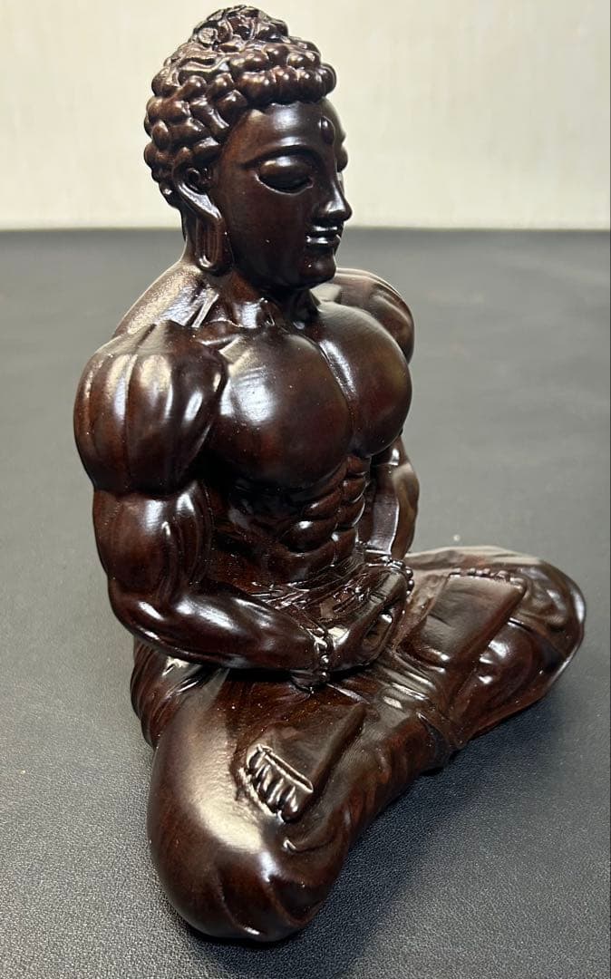 木彫風 禅モチーフ オブジェ｜仏陀デザイン 置物｜インテリア　プレゼント　筋トレ