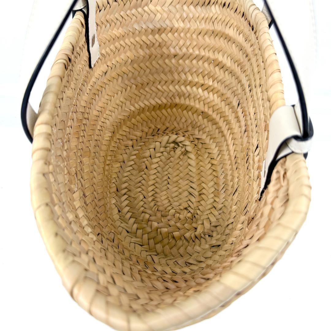 美品 LOEWE ロエベ カゴバッグ 白 ホワイト スモール バスケットバッグ