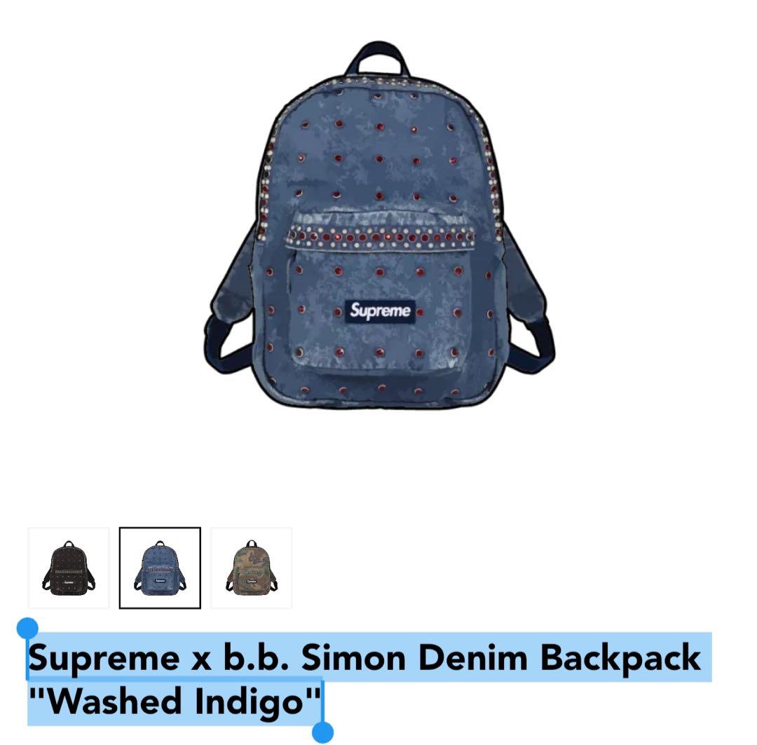 バッグ Supreme x b.b. Simon Denim Backpack