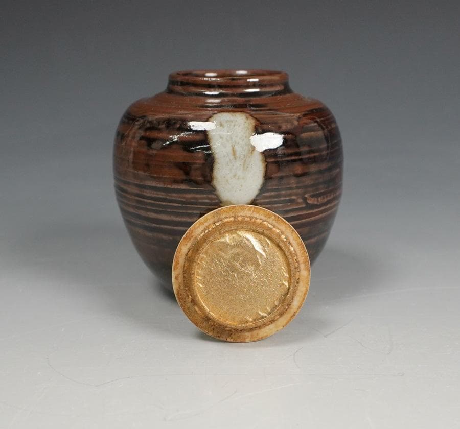 清水茂生 古瀬戸茶入 新紹緞子仕覆