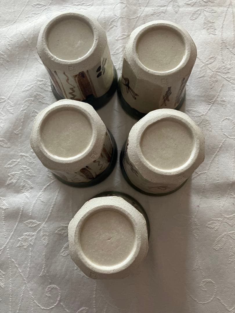 未使用❤️織部焼 茶碗蒸し 蓋付き椀 一口椀 5脚セット