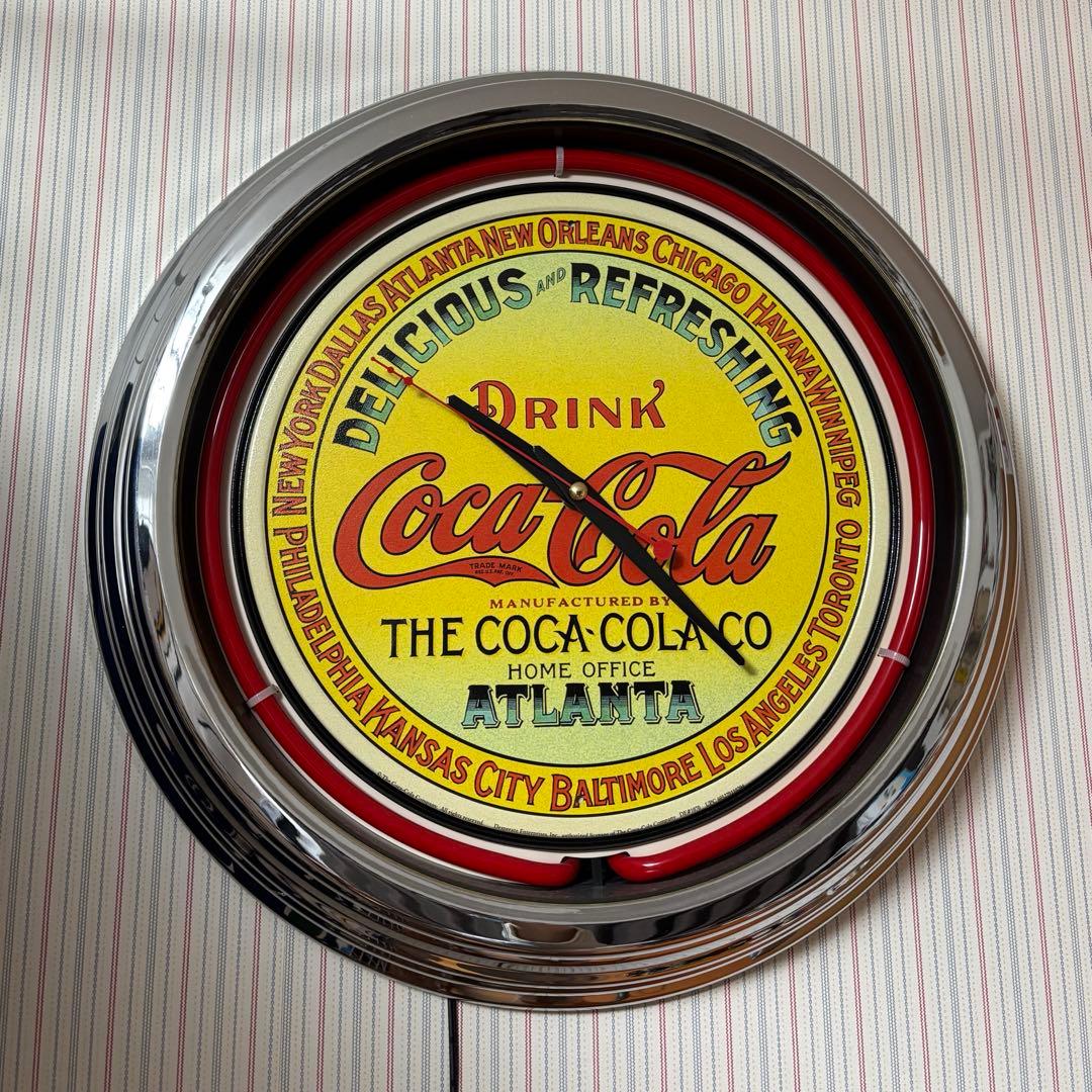 コカコーラ ヴィンテージ 壁掛け時計 ジャンク品 ネオン