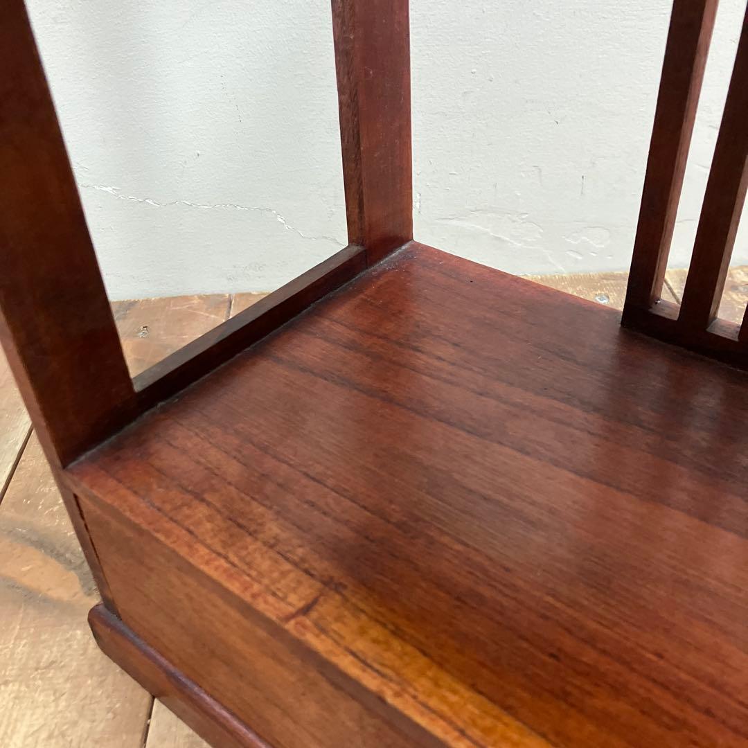 B-1 昭和レトロ 木製格子 飾り棚 2段 シェルフ オープンシェルフ 古道具