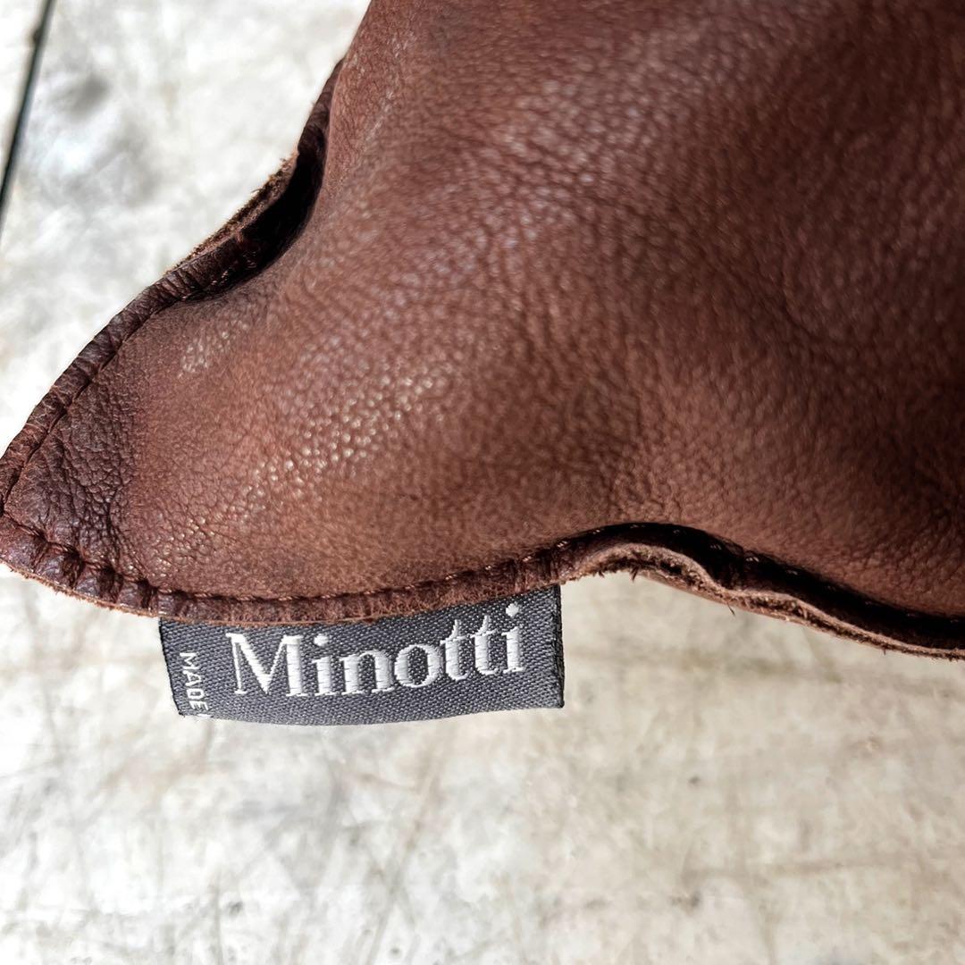 送料無料！ミノッティ イタリア 高級 本革ダークブラウン正方形クッション2個✨