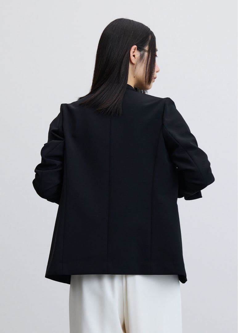 美品✨ソージュ ストレッチファインノーカラージャケット ブラック M