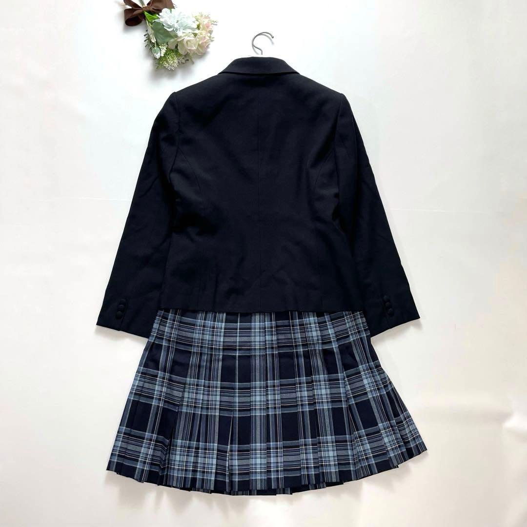 美品✨ポンポネット フォーマル 制服 160 チェック 水色 卒服 フォーマル