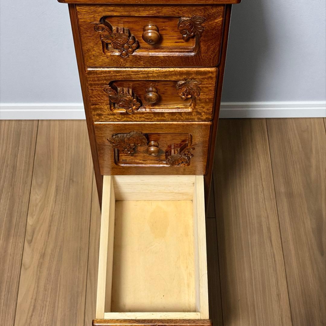 吉川 葡萄園 スリムチェスト　アンティーク 木製 小物入れ