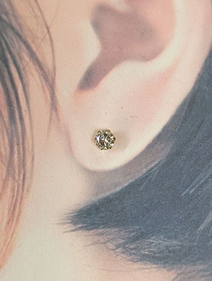 限定Sale！K18YG ♢片耳用♢天然 ダイヤモンドピアス