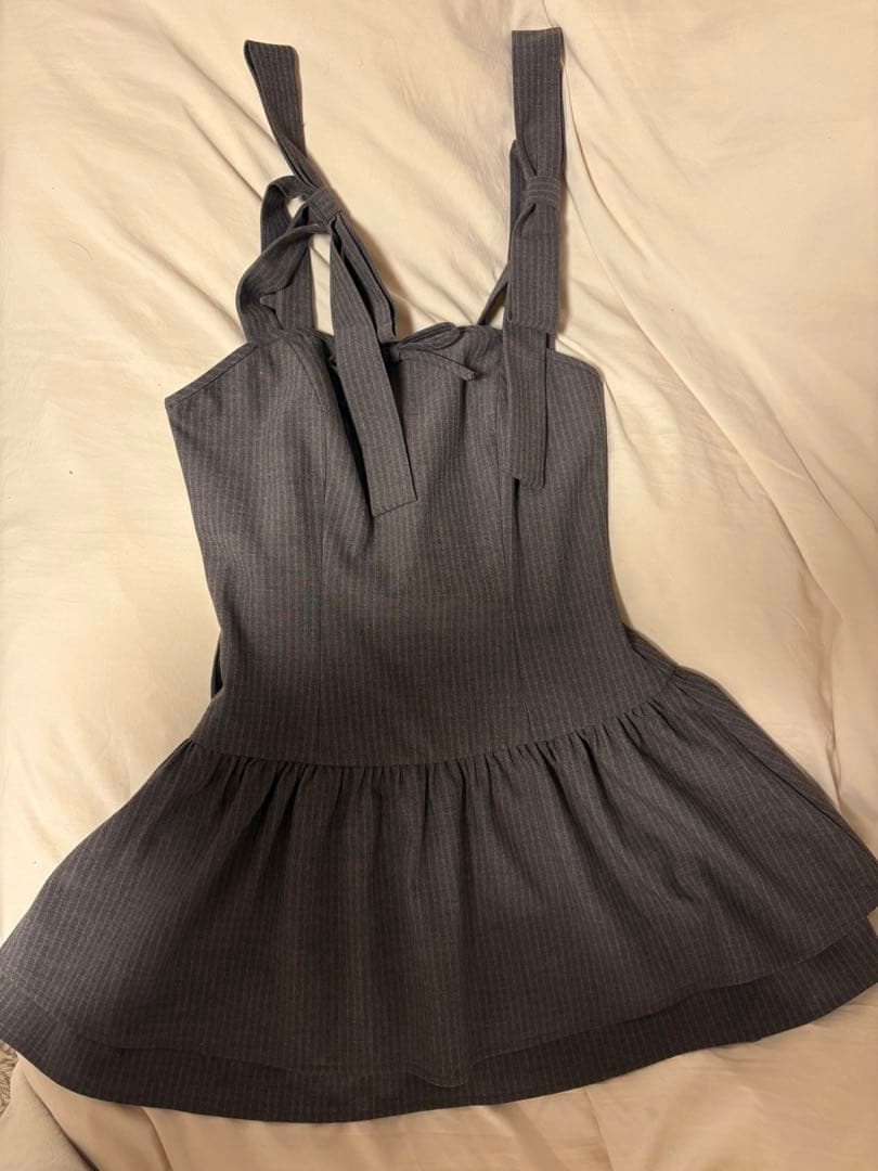 Bunny Lis ふわもこボレロ×ストライプミニワンピセット