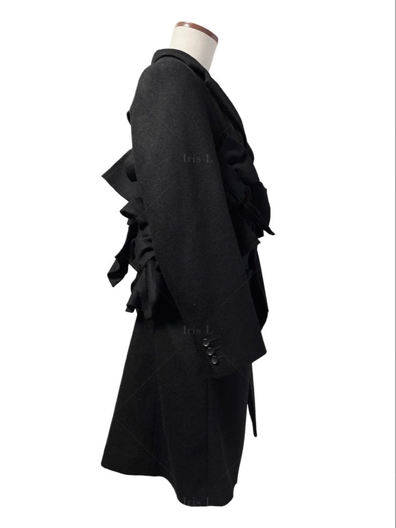 AD2013 コムデギャルソン 立体リボン装飾 ウール ロングコート