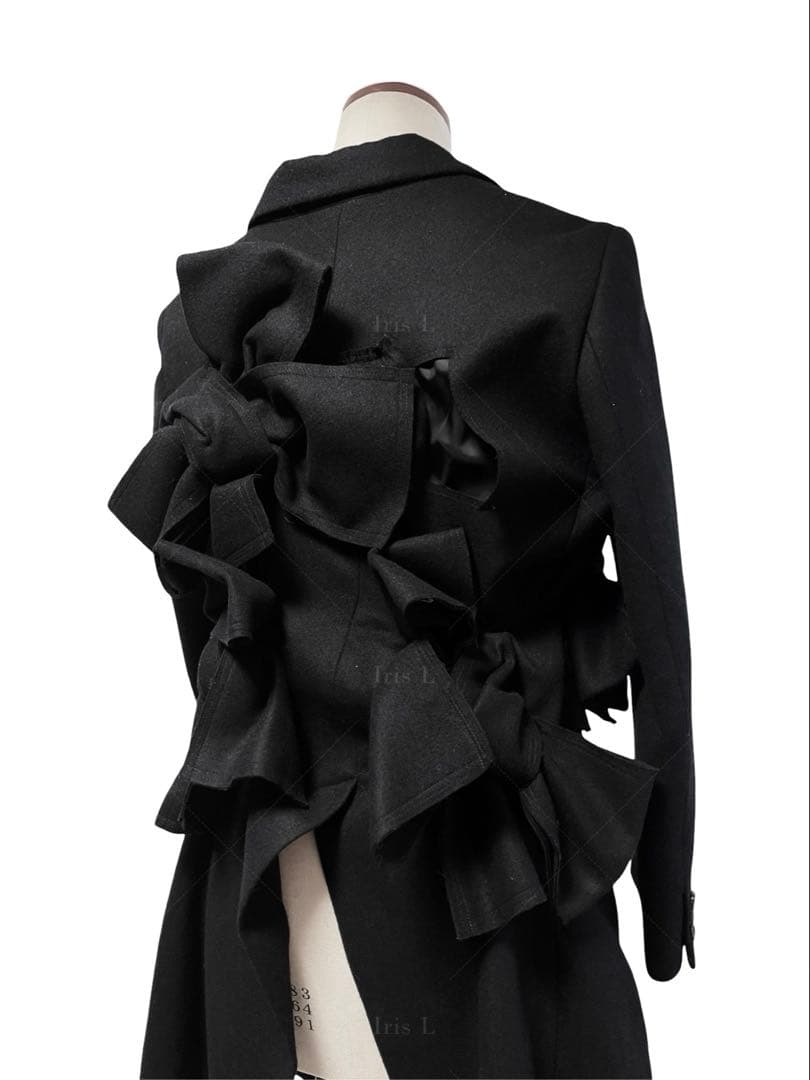 AD2013 コムデギャルソン 立体リボン装飾 ウール ロングコート