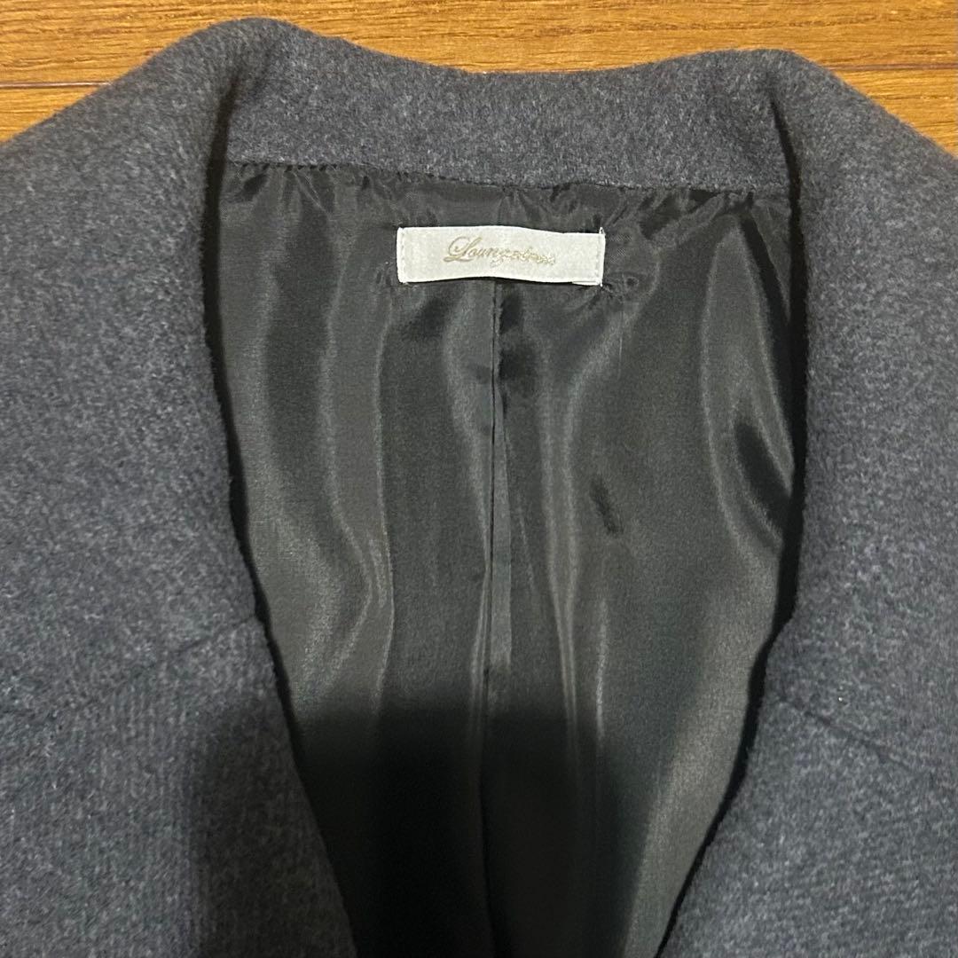 美品ラウンジドレス グレー アウター Pコート ウール 定価46200円