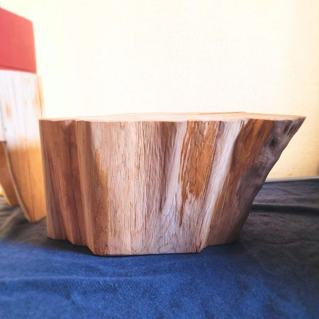 天然ひのきの切株テーブル 幅56cm 根元末広がり 特大